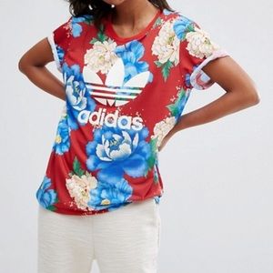 Floral adidas t shirt